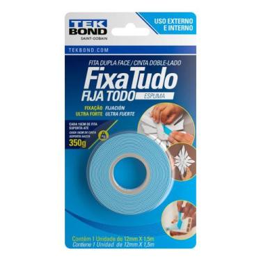 Imagem de Fita Fixa Tudo Espuma Dupla Face 12mm X 1,5M Ultra Forte - Tekbond