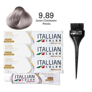 Imagem de 3 Unidades Coloração 9.89 Louro Claríssimo Pérola  Itallian Color - It