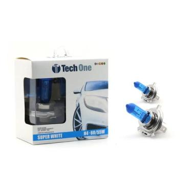 Imagem de Par lampada super branca h4 12v 60/55w tech one