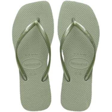 Imagem de Chinelo Feminino Havaianas Slim Square 4148301 Verde-Feminino