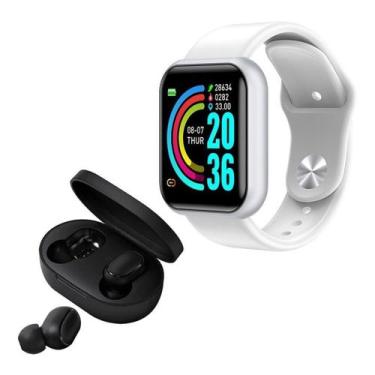 Imagem de Relógio Smart Watch Digital D20 Masculino / Feminino + Fone Bluetooth 