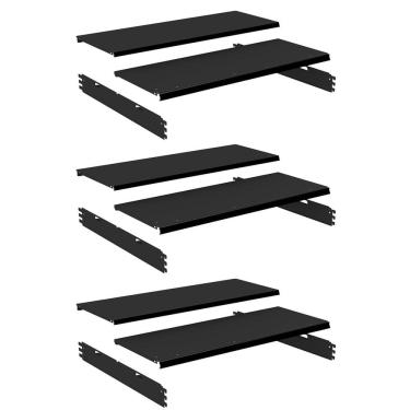 Imagem de Kit 3 Bandeja Gondola Rack FIT Preto 6X 30x90 CH22 Spe