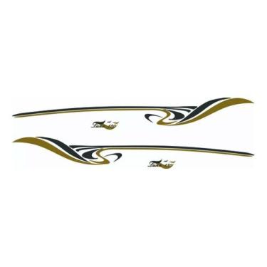 Imagem de Kit Adesivo Faixa Lancha Luna 180 P1 Preto E Dourado - SPTS