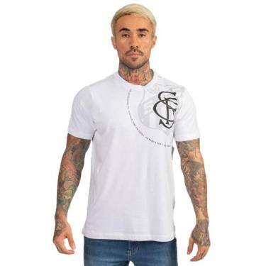 Imagem de Camiseta Santos Oficial Torcedor Algodão Masculina Cor:BrancoTamanho:5