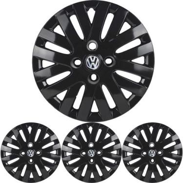 Imagem de JG 4 Calota Saveiro G5 2009 10 11 Aro 14 Black Piano com Emblema - Gri