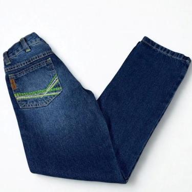 Imagem de Calça Bill Way Infantil Tradicional Bordada Bolso Cowboy, Azul, 8