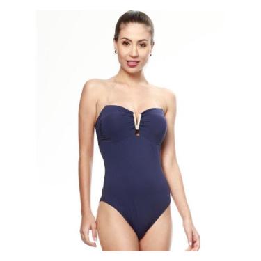 Imagem de Maiô Feminino Sem Alças Manly Azul Marinho
