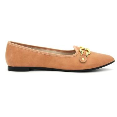Imagem de Sapato Moleca Original Sapatilha Bico Fino Feminino 142, 35, Nude