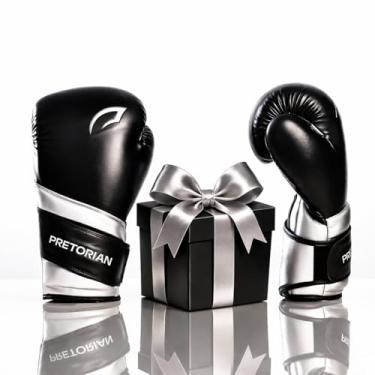 Imagem de Luva de Boxe/Muay Thai Elite + Protetor Bucal Extra Sortido Pretorian (Preto/Prata, 10 OZ)