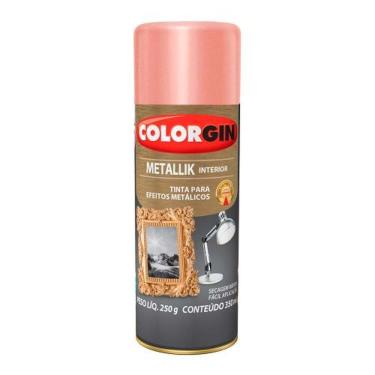 Imagem de Tinta Spray Acrílica Metálica para Decoração Spray Metallik Rose Gold 56 Rosê 350ml Colorgin