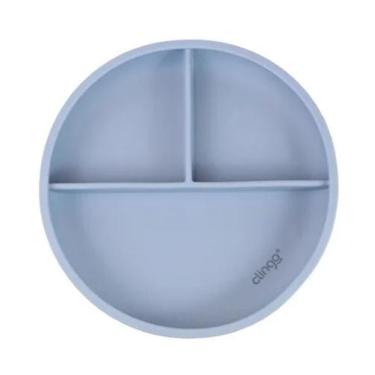 Imagem de Prato Flex Infantil com Divisórias e Ventosa Clingo, Azul