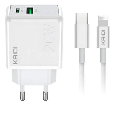 Imagem de Carregador Lightning 20W MDM Duravel e Muito Resistente com Tecnologia PD Cabo Incluso Unidade
