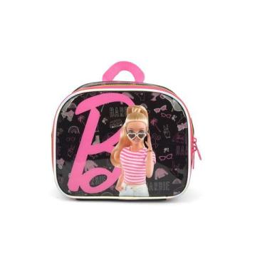 Imagem de Lancheira Feminina Infantil Térmica Barbie Preto/Rosa Luxcel, Preto