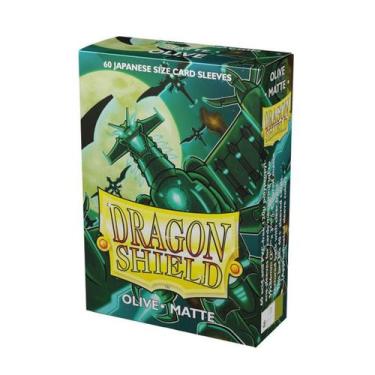 Imagem de Dragon Shield 60 Sleeves Japanese Size Olive Para Cartas Yugioh