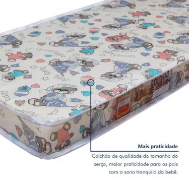 Imagem de Mini Berço 100% MDF com Colchão 5 em 1 Ariel Branco/Ypê - Tigus Baby