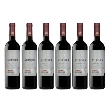 Imagem de Kit 6 Un Vinho Aurora Varietal Cabernet Sauvignon 750 ml