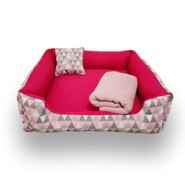 Imagem de kit cama pet cachorro pequeno e gato lavavel com ziper para pet até 5k