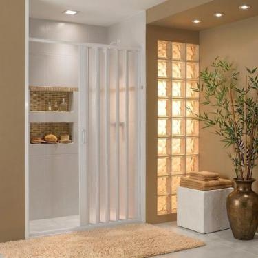 Imagem de Box para Banheiro de PVC 185x70cm Sanfonado Frontal Bcf Branco