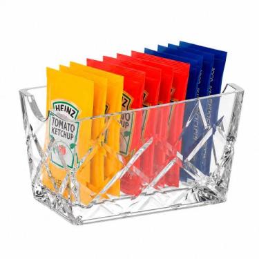 Imagem de Porta Sachê de Açúcar Adoçante Ketchup de Vidro para Mesa Luxe Haüskra