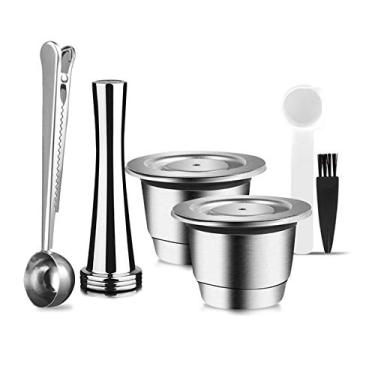 Imagem de Nova cápsula de café reutilizável para filtros de café Nespresso em aço inoxidável, cafeteira de café expresso (8)