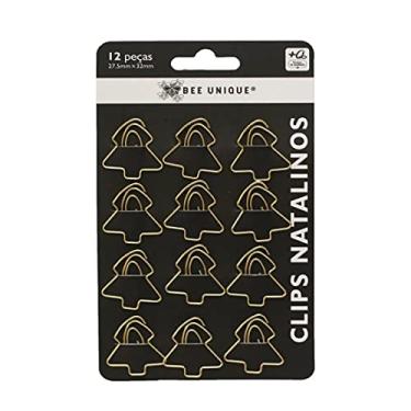 Imagem de Clips Natalino 27,5Mmx32Mm - 12 Unids - Cartela C/ 12Und Dourado