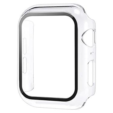 Imagem de Case Capa Protetora Película de Vidro compatível com Apple Watch 45mm Series 7 - Marca LTIMPORTS (Transparente)