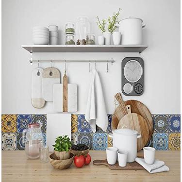 Imagem de Papel De Parede Adesivo Azulejo Cubo Geométrico Branco 2,80m