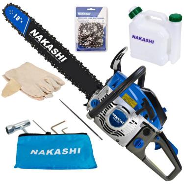 Imagem de Motosserra À Combustão Nakashi NCS-500 49,3cc 2 Tempos Com Carburador Walbro e Vela NGK Alto Rendimento