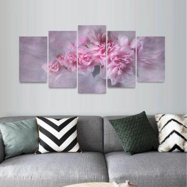 Imagem de Quadro Mosaico Para Sala Hall Rosas Flores-Rosa Romance Flor