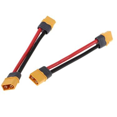 Imagem de LoveinDIY 2Pc XT60 Extension Cable Lines 10cm 12AWG for RC Helicopter Airplane Battery
