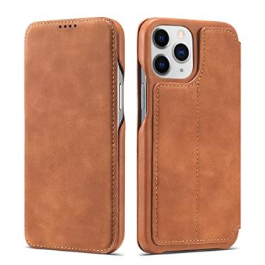 Imagem de GSYH Capa carteira para iPhone 13 Mini/13/13 Pro/13 Pro Max, capa flip de couro com suporte e compartimento para cartão Capa à prova de choque Proteção de câmera, Marrom, 13pro 15,1 cm