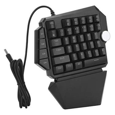 Imagem de Teclado de uma mão, teclado mecânico de jogos com luz de fundo RGB de uma mão 44 teclas para periféricos de computador PC PS4 Xbox