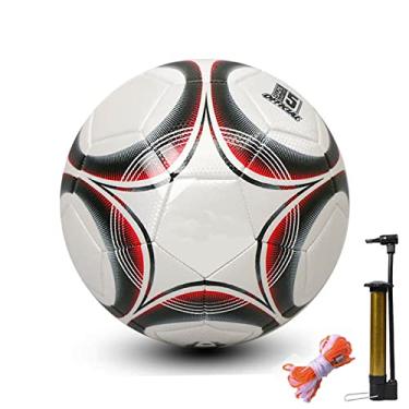 Imagem de Bola de futebol playground, bola de futebol tamanho 4 e tamanho 5 bola de chute para quintal, parque e praia ao ar livre, brinquedos duráveis de futebol externo, vermelho, tamanho 4