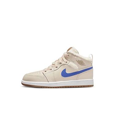 Imagem de Little Kid's Jordan 1 Mid UTL Fleece Pearl White/Racer Blue (DO2208 264) - 13