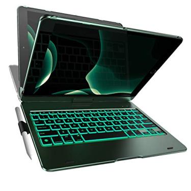 Imagem de YEKBEE Capa com teclado para iPad 9ª geração (10,2 polegadas, 2021) | 360° | 7 modos | Retroiluminado | 12 cores | Fina, leve e protetora para iPad 9, 8ª e 7ª geração, Air 3, Pro 10.5 com porta-lápis