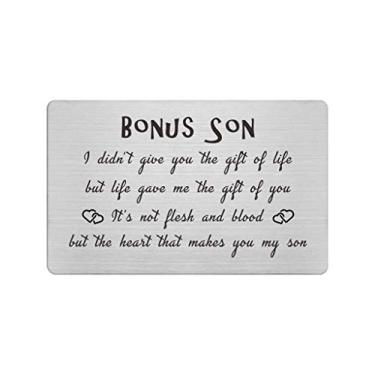 Imagem de Stepson Carteira Card, Step Son Cards from Mom Dad to My Stepson Gifts, Adopted Son, Foster Filho, Like a Son, Son in Law, Daughter's Boyfriend Presentes de aniversário