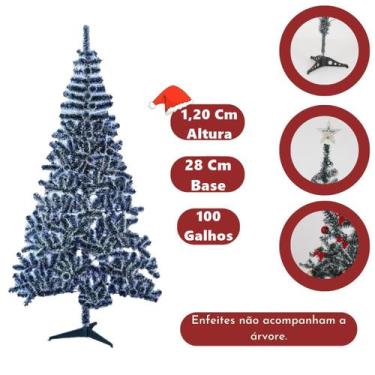 Imagem de Árvore De Natal Pinheiro Luxo Flocada 100 Galhos 1,20 Cm - Envoy