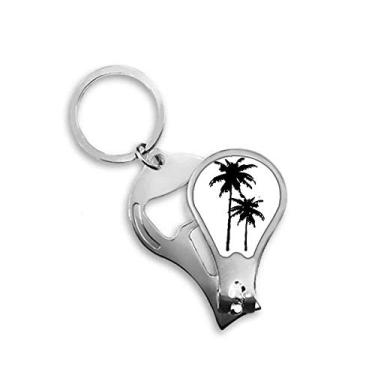 Imagem de Contorno de coqueiro planta praia cortador de unhas abridor chaveiro tesoura