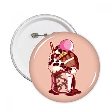 Imagem de Broche redondo de bolo, biscoito, creme, chocolate, sorvete, broches, emblema, acessório, decoração, 5 peças
