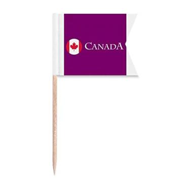 Imagem de Bandeiras de palito de dente Vancouver folha de bordo norte-americana do Canadá, marcação de rotulagem para bolo de festa, prato de queijo