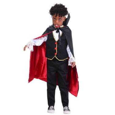 FANTASIA INFANTIL HALLOWEEN VAMPIRO DRÁCULA - Casa das Cestas