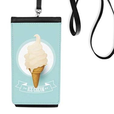 Imagem de White Cream picolés casquinhas de sorvete, bolsa para celular pendurada, bolso preto