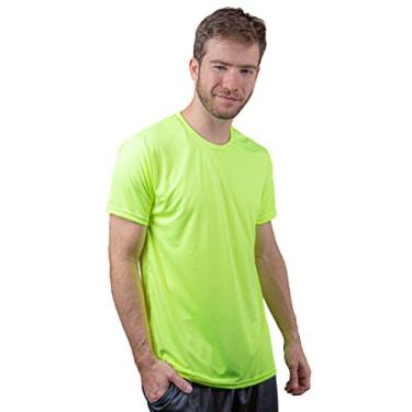 Imagem de Camiseta Skube Dry Fit Com Proteção UV 50+ Segunda Pele Térmica Tecido Termodry Manga Curta Academia - Amarelo Flúor - P