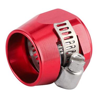 Imagem de Braçadeira de encaixe de mangueira, 10AN Braçadeira de mangueira de liga de alumínio Finalizador de mangueira com braçadeira helicoidal PEX Mangueira Anéis de crimpagem de fixação de mangueira Conector de acabamento para tubo de gás/ar/água (vermelho)