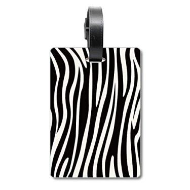 Imagem de Bolsa de mala com estampa de veias brancas pretas com etiqueta para cartão de bagagem