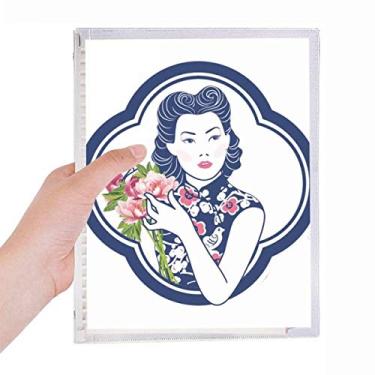 Imagem de Caderno de flores da cultura chinesa com folhas soltas e diário recarregável