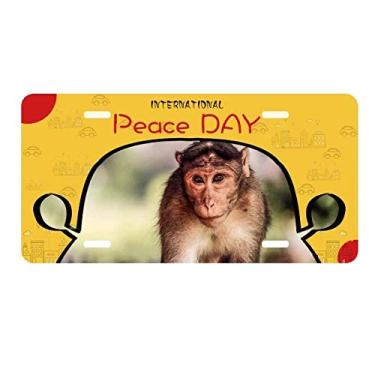 Imagem de DIYthinker Placa de licença de animal selvagem organismo terrestre macaco etiqueta decoração de carro dia da paz