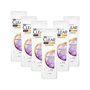 Imagem de Kit 6 Shampoos Clear Anticaspa Hidratação Intensa 400ml
