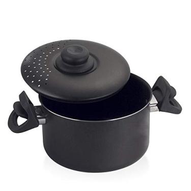 Imagem de Panela Macarrão Espagueteira Nacional Antiaderente 20 Cm preto