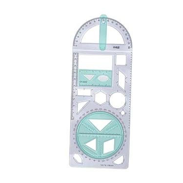 Imagem de Generic Régua geométrica multifuncional que mede réguas de desenho de estêncil para escritório para escrita, Estilo b